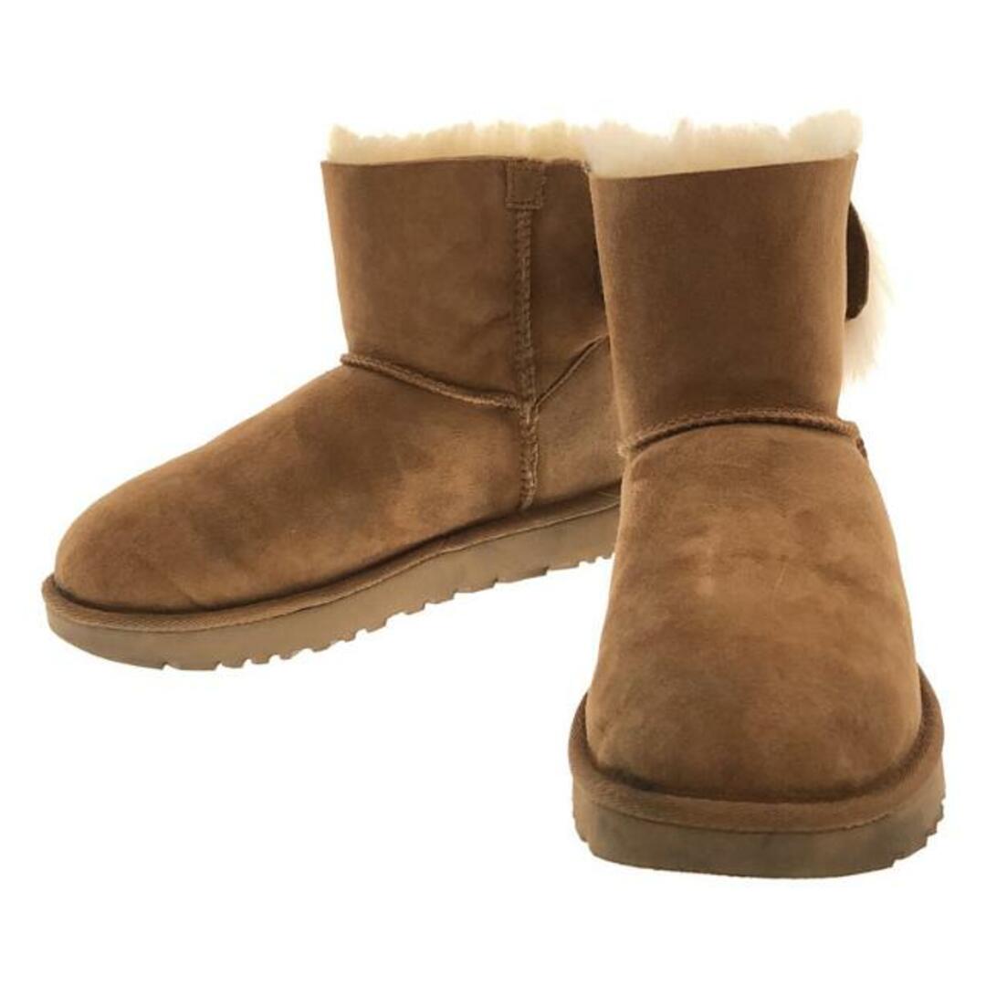 UGG(アグ)の【美品】  UGG / アグ | FLUFF BOW MINI / フラッフ ボウ ミニ ムートンレザーブーツ | 24 | ブラウン | レディース レディースの靴/シューズ(ブーツ)の商品写真