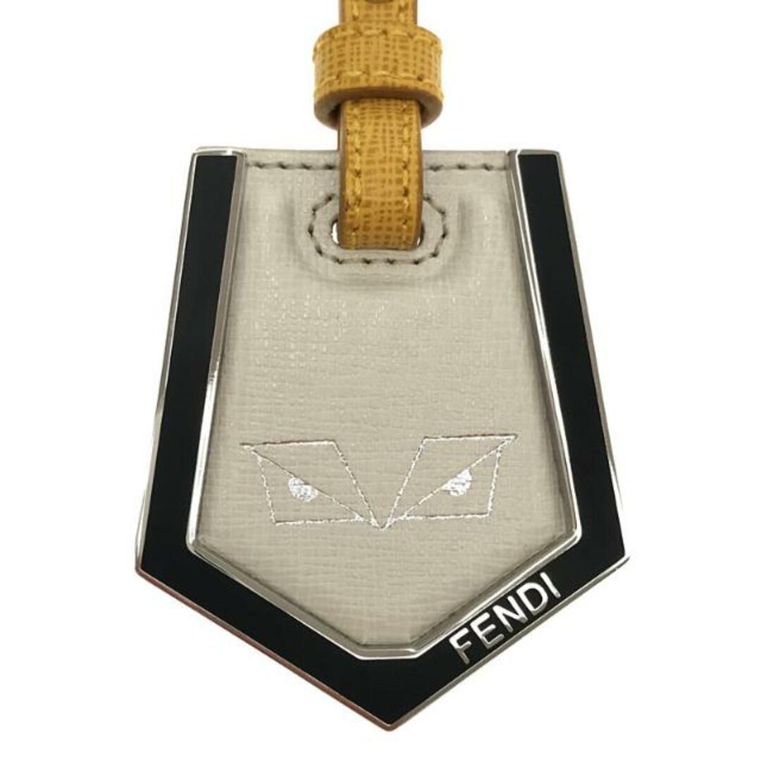 【美品】 FENDI / フェンディ | モンスター レザー バッグ チャーム キーホルダー | ー | ホワイト/イエロー