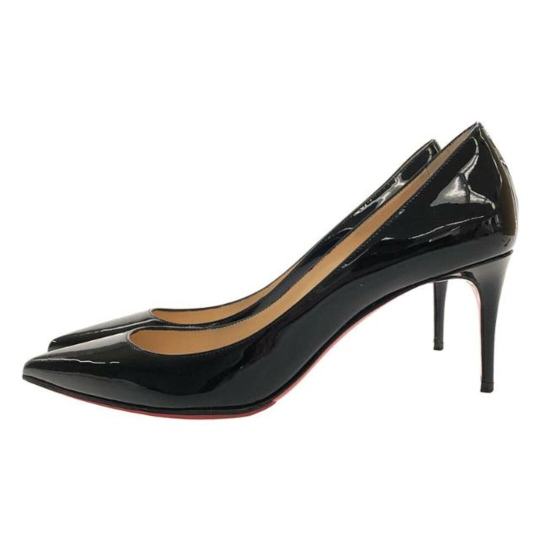 Christian Louboutin(クリスチャンルブタン)の【美品】  Christian Louboutin / クリスチャンルブタン | パテントレザー ポインテッドトゥ ヒールパンプス | 38 | ブラック | レディース レディースの靴/シューズ(ハイヒール/パンプス)の商品写真