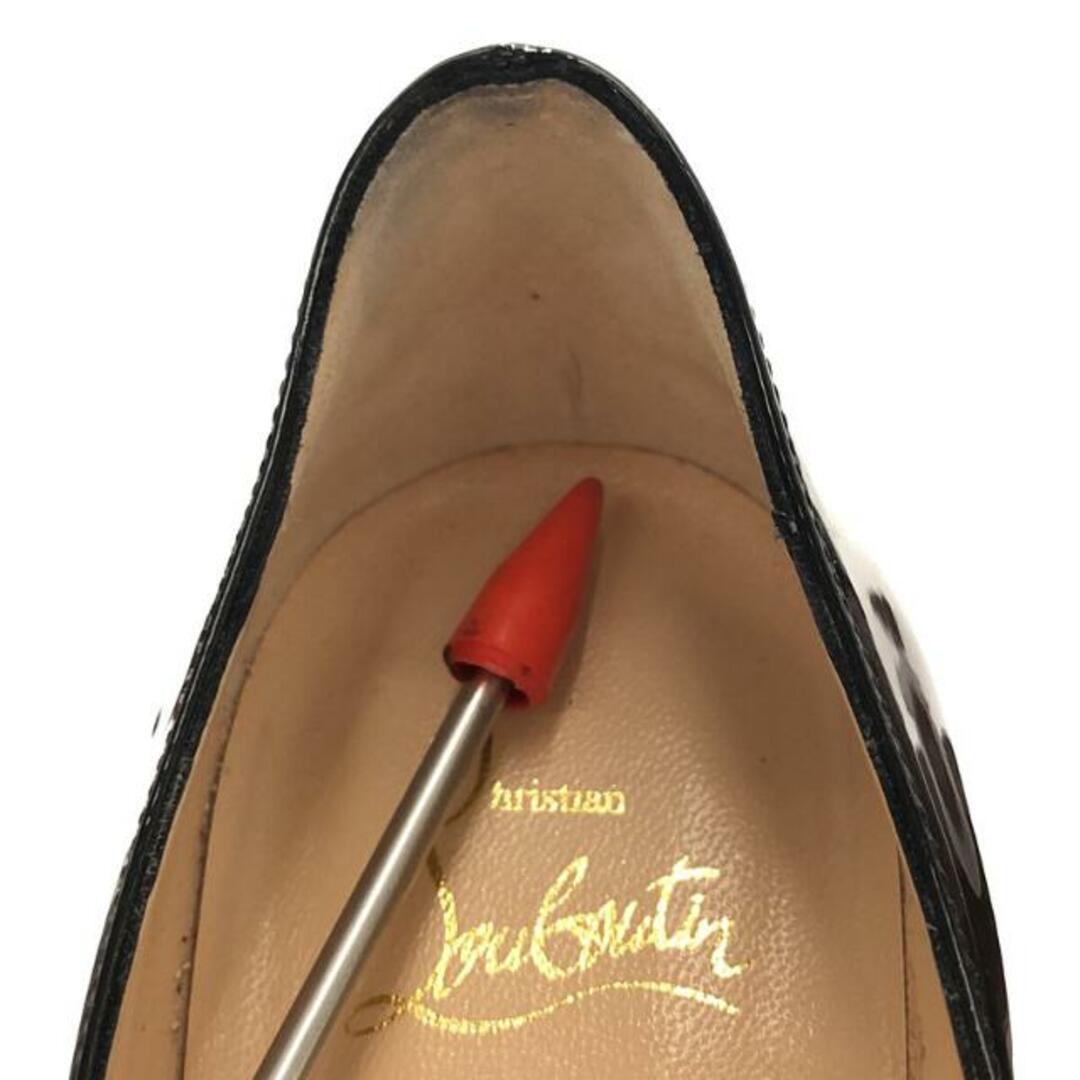 Christian Louboutin(クリスチャンルブタン)の【美品】  Christian Louboutin / クリスチャンルブタン | パテントレザー ポインテッドトゥ ヒールパンプス | 38 | ブラック | レディース レディースの靴/シューズ(ハイヒール/パンプス)の商品写真