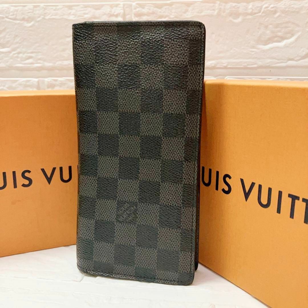 美品】ヴィトン LV Vuitton ダミエグラフィット 二つ折り財布 長財布-