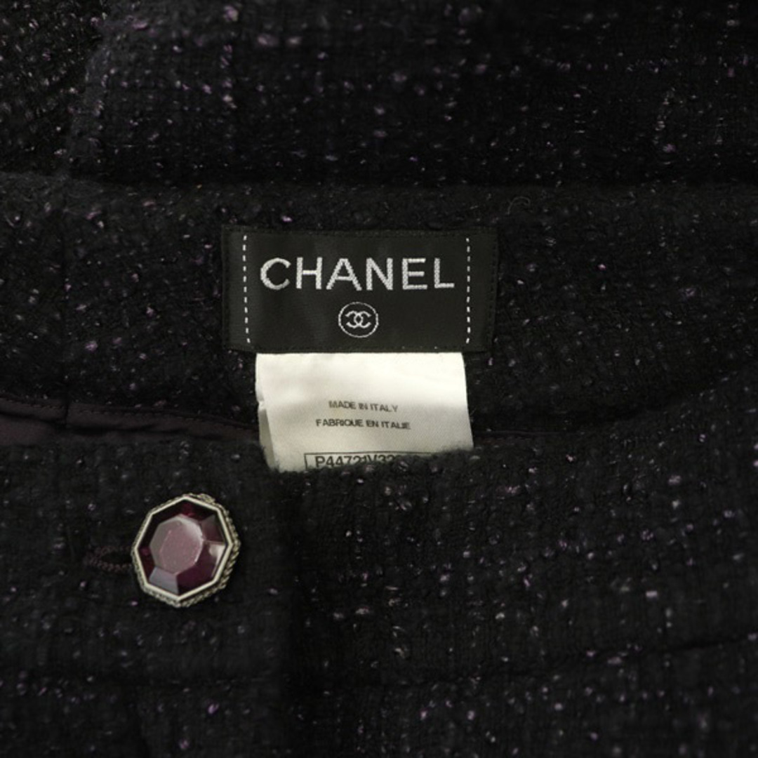 CHANEL - シャネル P44721 テーパードパンツ ツイード ビジューボタン