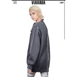 viavanda ZIP FRINGE KNIT / GRAY(ニット/セーター)