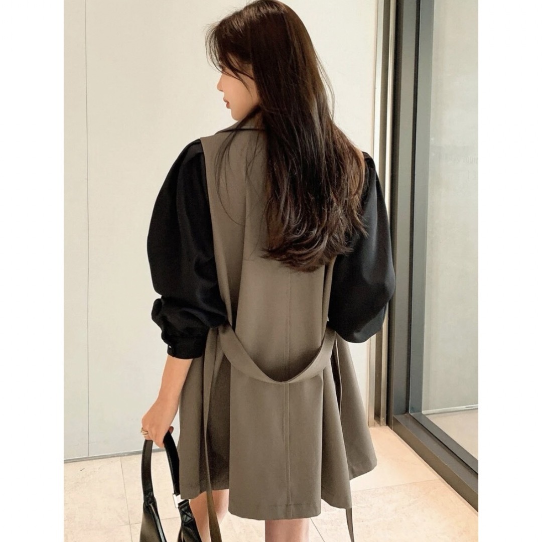 韓国ファッション　新品　未使用　美品　ジャケット　ワンピース　コート　アウター レディースのジャケット/アウター(ノーカラージャケット)の商品写真