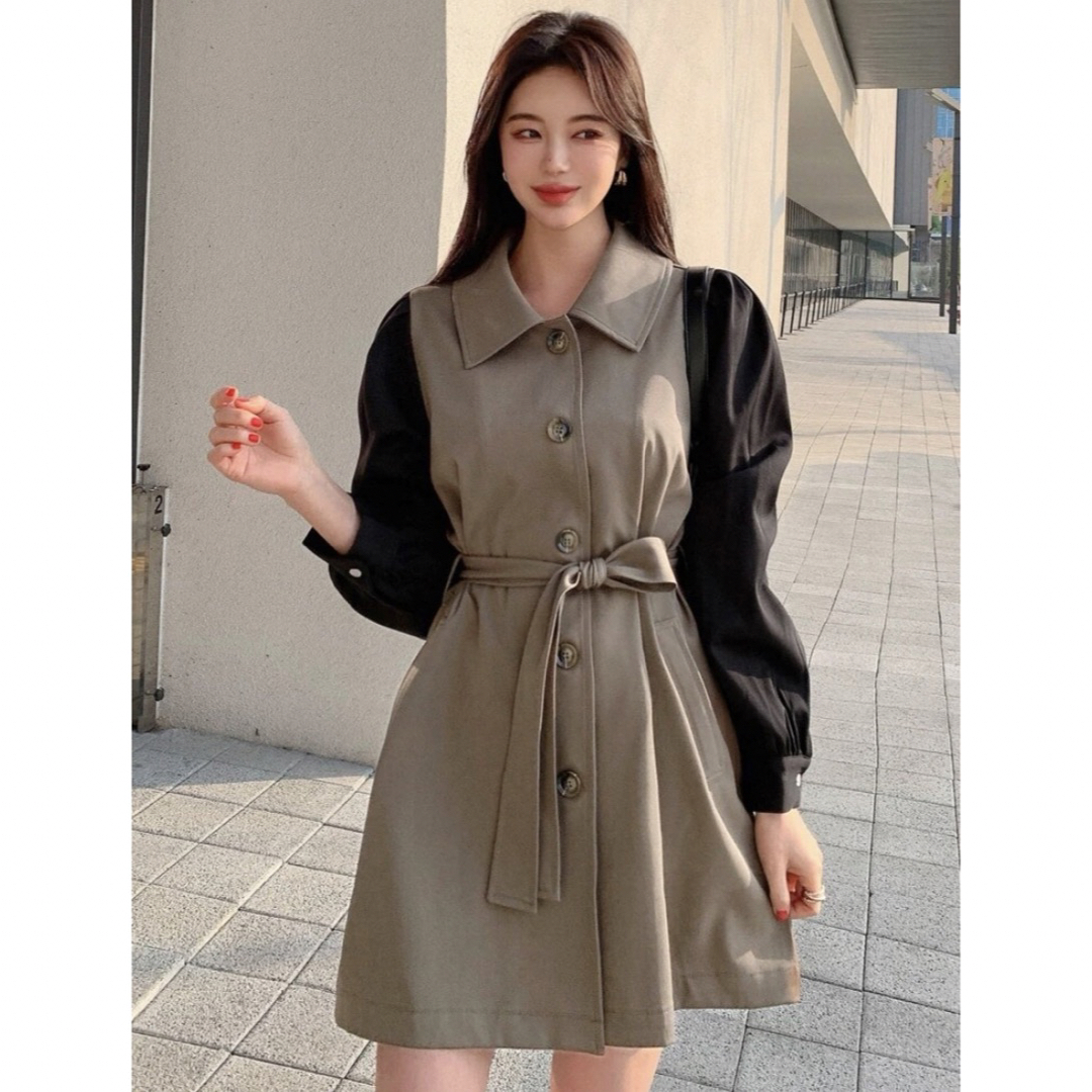 韓国ファッション　新品　未使用　美品　ジャケット　ワンピース　コート　アウター レディースのジャケット/アウター(ノーカラージャケット)の商品写真