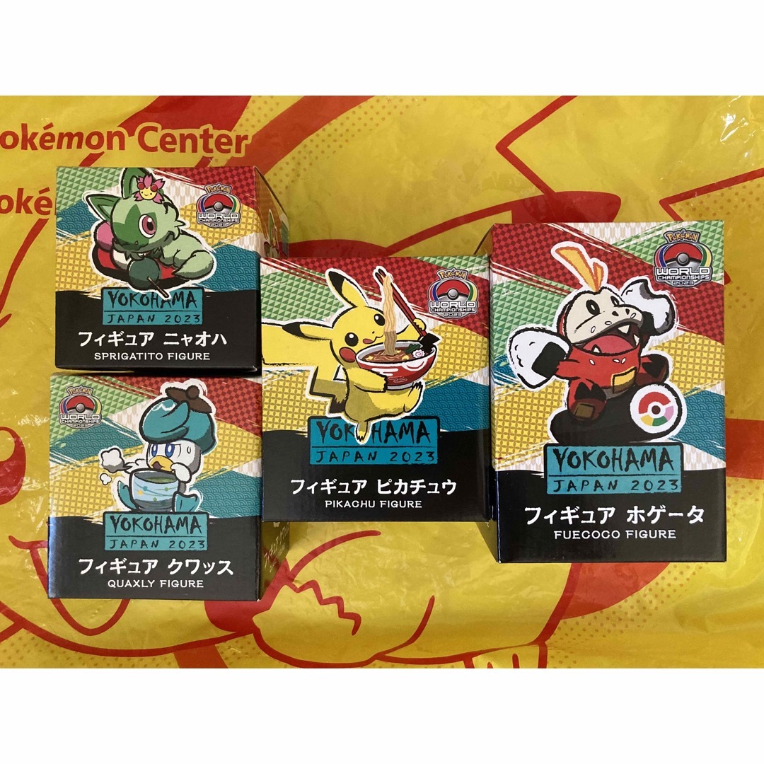 ポケモンwcs2023横浜 フィギュア　ピカチュウホゲータニャオハクワッス　4種 エンタメ/ホビーのおもちゃ/ぬいぐるみ(キャラクターグッズ)の商品写真