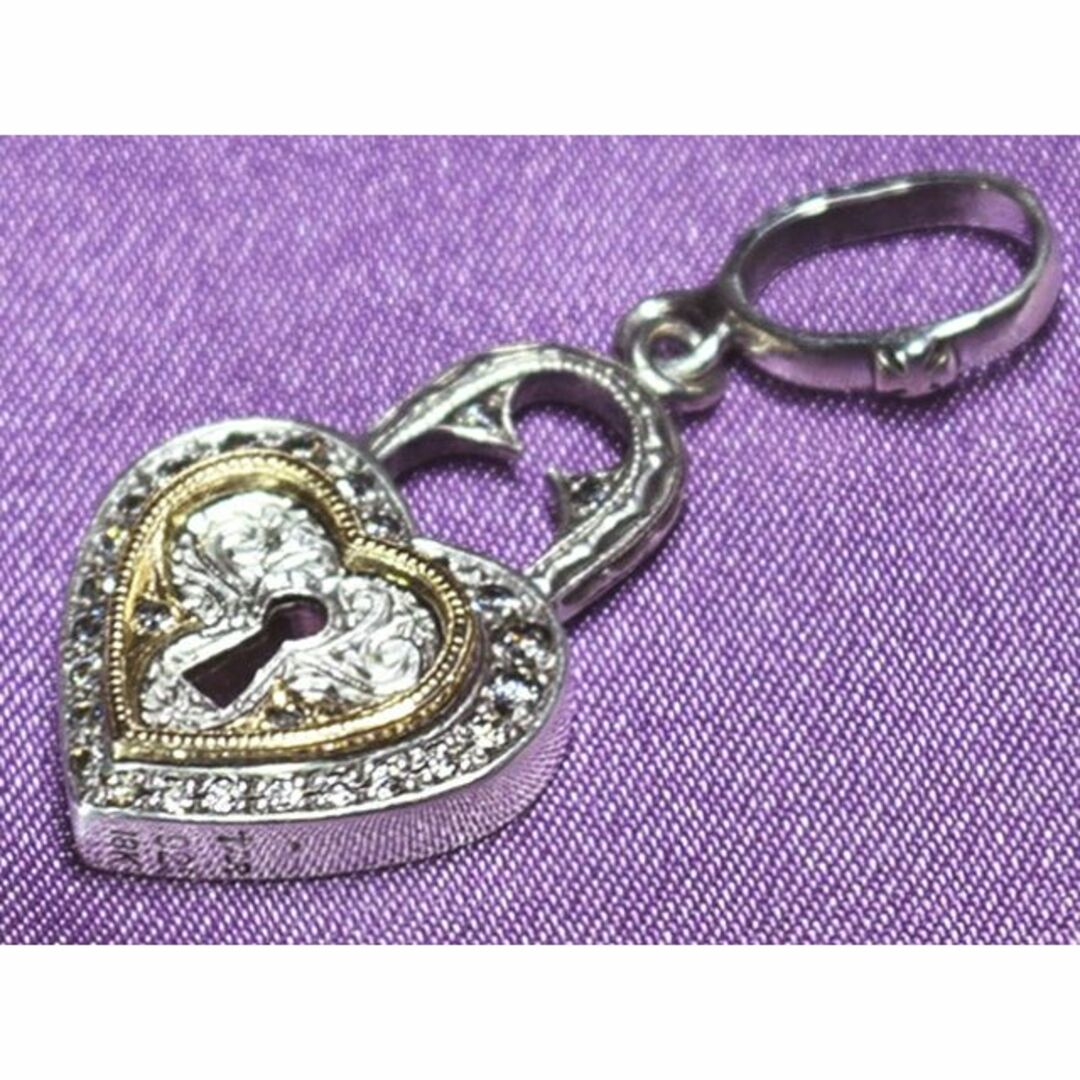 +LR SMALL HEART LOCK PENDANT SV/YG/CZLR92518K状態