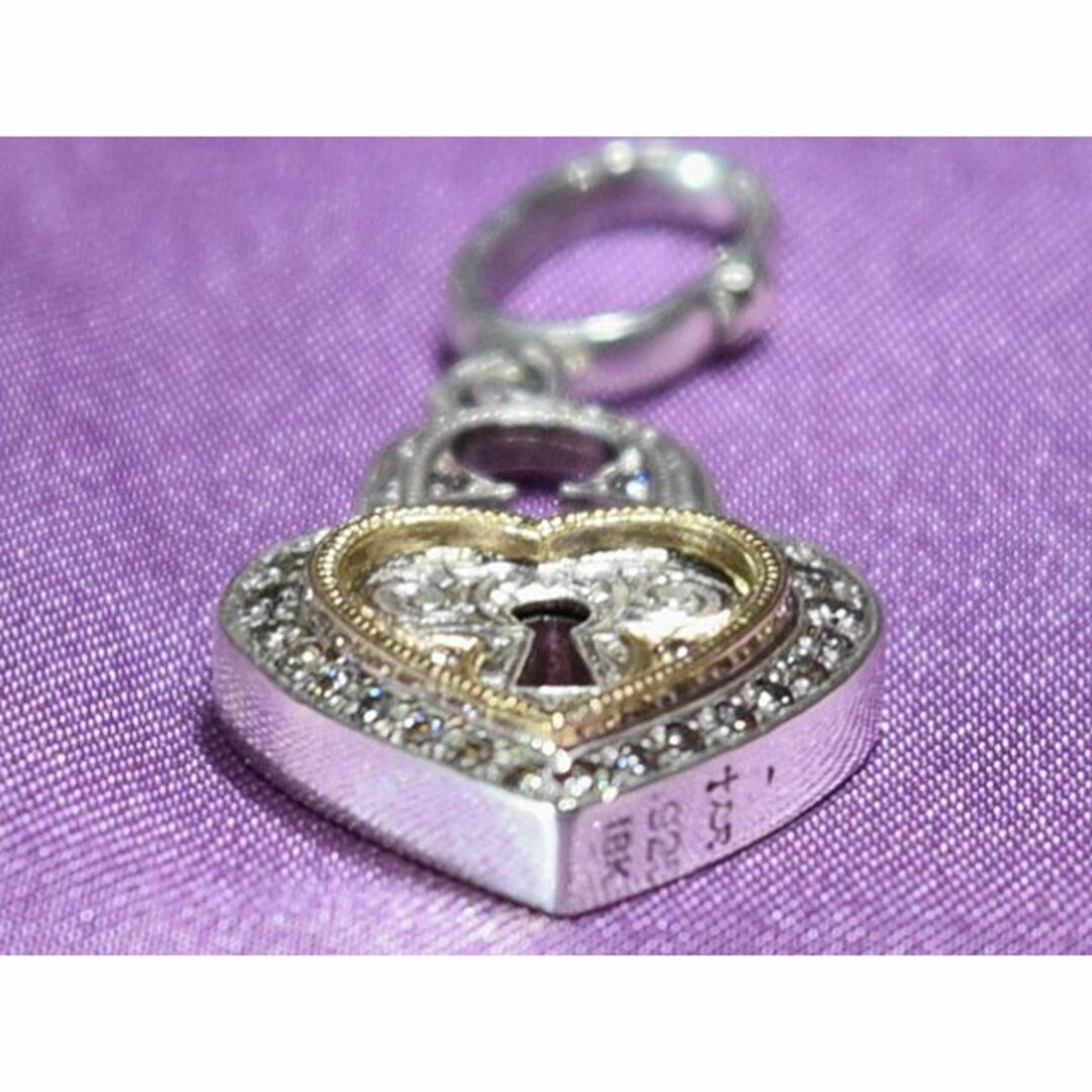 Loree Rodkin(ローリーロドキン)の+LR SMALL HEART LOCK PENDANT SV/YG/CZ レディースのアクセサリー(ネックレス)の商品写真