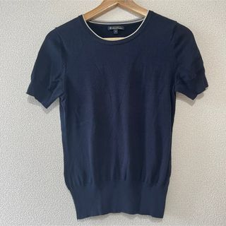 ブルックスブラザース(Brooks Brothers)の【美品】ブルックスブラザーズ　半袖ニット S シルク混　オフィスカジュアル　上品(カットソー(半袖/袖なし))