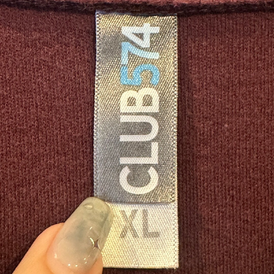 CLUB574　クラブ574　スウェット　Uネック　無地　ボルドー レディースのトップス(トレーナー/スウェット)の商品写真