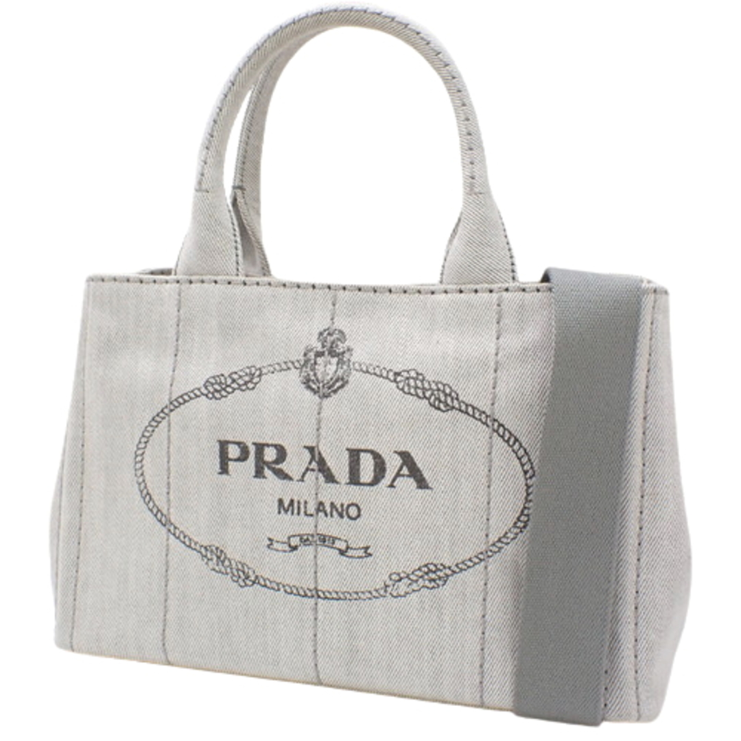 PRADA トートバッグ デニム カナパ CANAPA 2WAYハンドバッグ