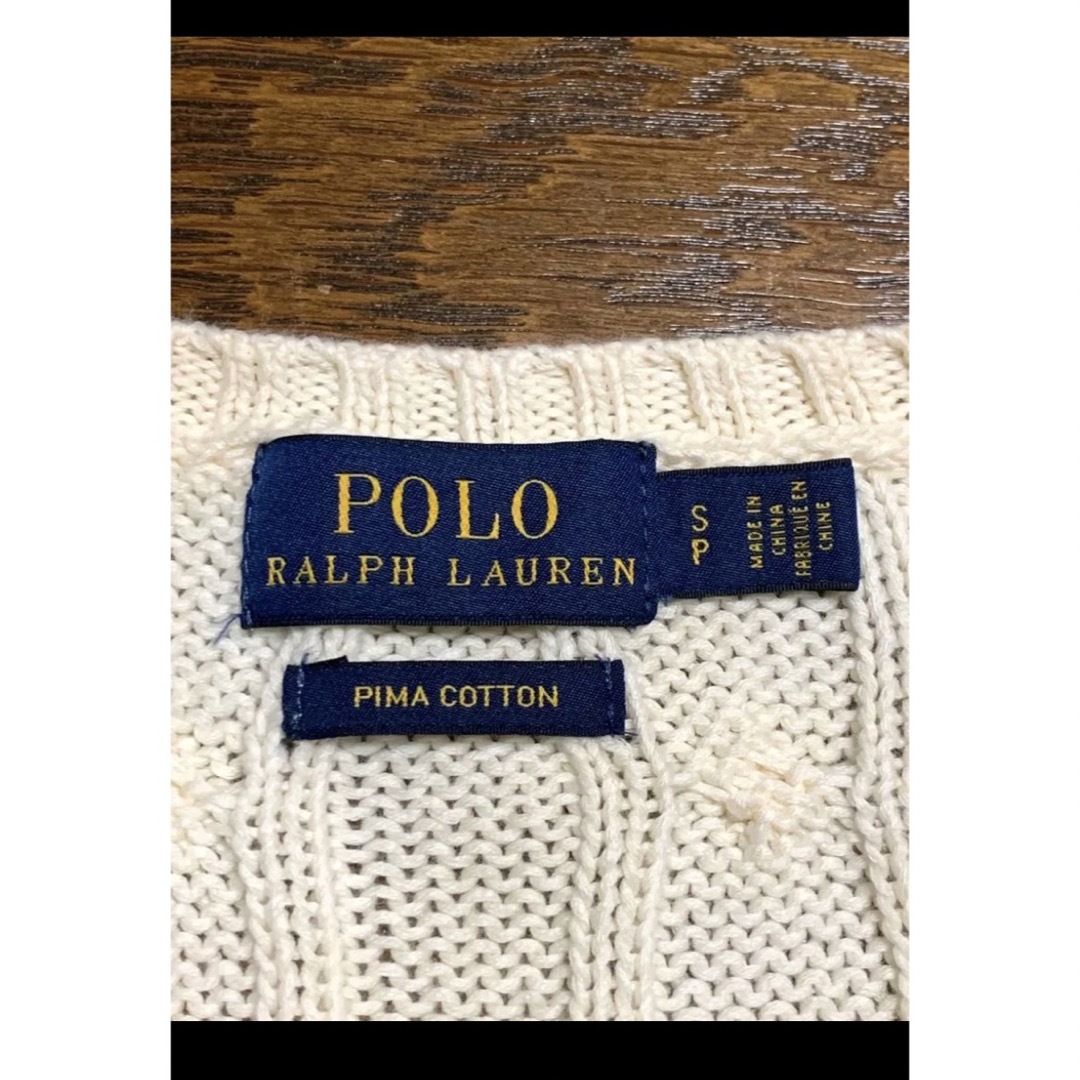 POLO RALPH LAUREN(ポロラルフローレン)の【希少 ピマコットン】 ラルフローレン ケーブル Vネック セーター  1469 レディースのトップス(ニット/セーター)の商品写真