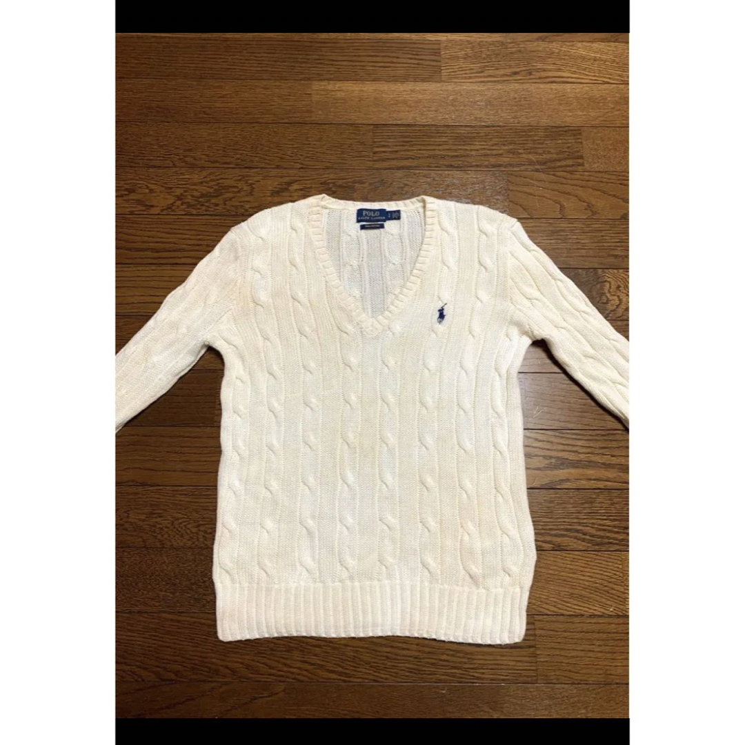 POLO RALPH LAUREN(ポロラルフローレン)の【希少 ピマコットン】 ラルフローレン ケーブル Vネック セーター  1469 レディースのトップス(ニット/セーター)の商品写真