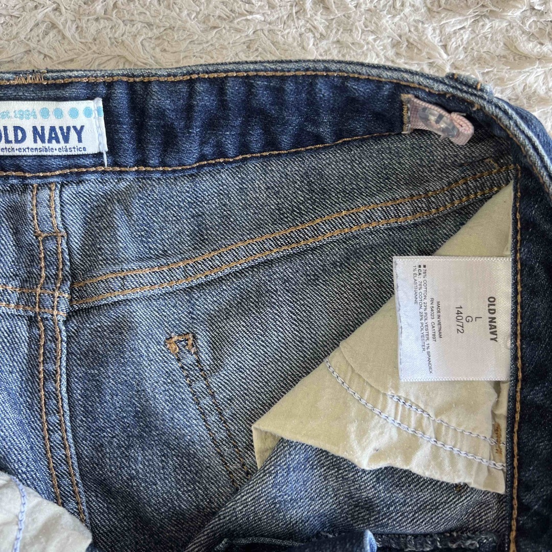 Old Navy(オールドネイビー)の☆中古品☆ OLD NAVY ポケット付きデニムスカート　140cm キッズ/ベビー/マタニティのキッズ服女の子用(90cm~)(スカート)の商品写真