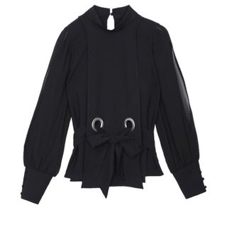 アメリヴィンテージ(Ameri VINTAGE)のAmeri APRON LADY BLOUSE(black)(シャツ/ブラウス(長袖/七分))