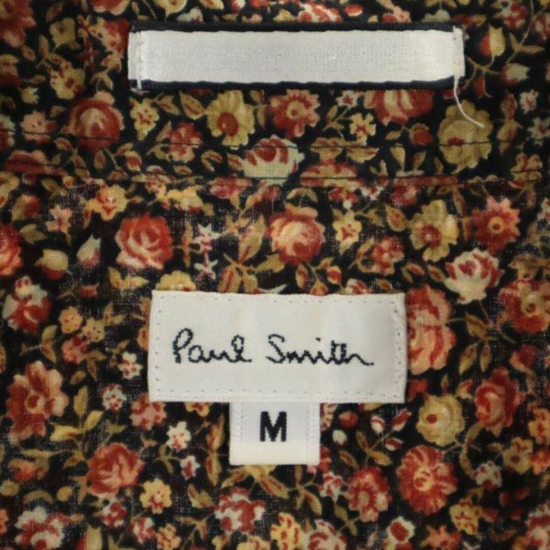 Paul Smith   ポールスミス 日本製 花柄 長袖 シャツ M 黒系 Paul