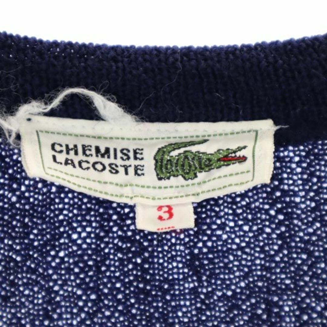 シュミーズラコステ Vネック ウール100% ニット 3 ネイビー CHEMISE