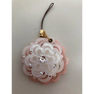 ピンクのお花のキラキラ　キーホルダー(キーホルダー)