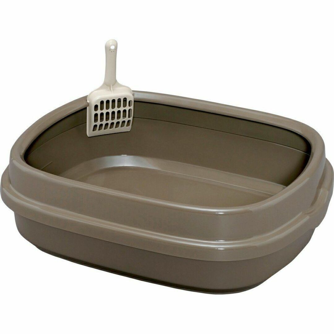 【色: ブラウン】アイリスオーヤマ 猫 トイレ ネコのトイレ スコップ付き ブラ