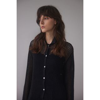 ブラックバイマウジー(BLACK by moussy)のBLACK BY MOUSSY　mesh knit shirt(シャツ/ブラウス(長袖/七分))