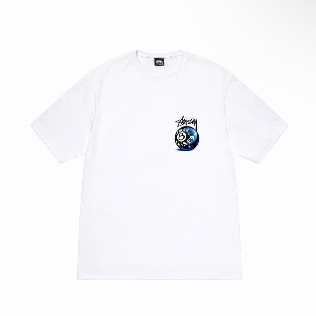 Stussy Born x Raised 8 Ball Tee white L