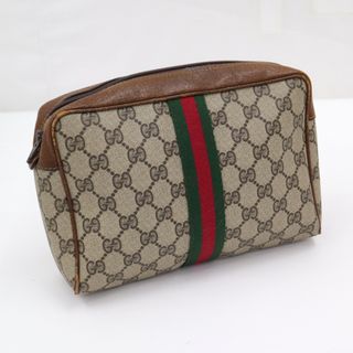 グッチ(Gucci)の【GUCCI】グッチ セカンドパック GGプラス シェリーライン キャンバスPVC×レザー ブラウン×レッド×グリーン/ng0512kw(クラッチバッグ)