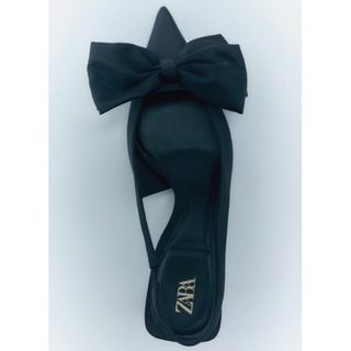 ザラ(ZARA)の新品✨リボン付きスリングバックパンプス(ハイヒール/パンプス)