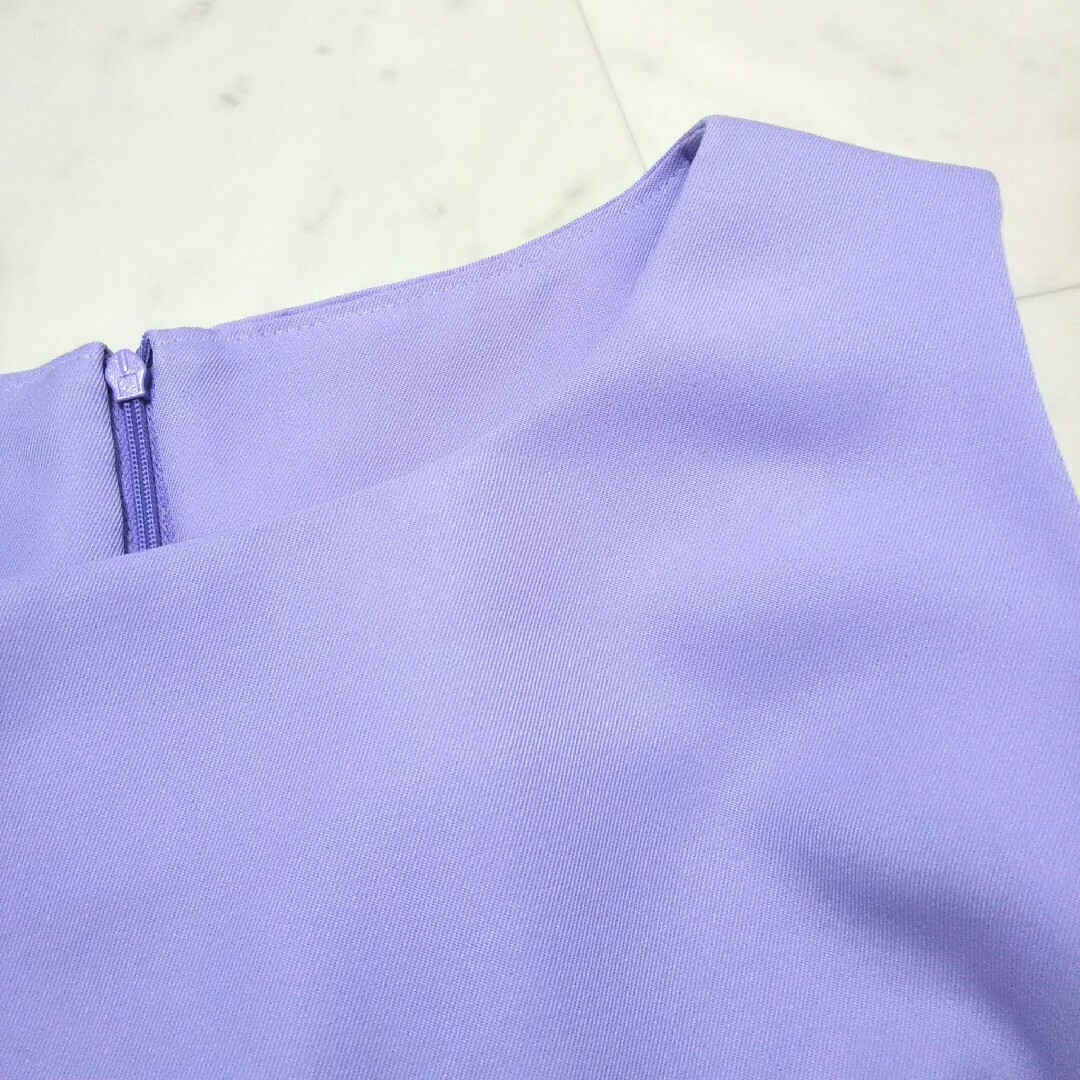 自作 薄紫 フレアワンピース 大きいサイズ XL ノースリーブ 膝丈 お嬢様 レディースのワンピース(ひざ丈ワンピース)の商品写真