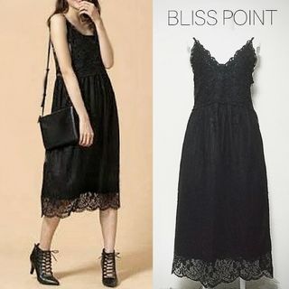 ブリスポイント(BLISS POINT)のBLISS POINTモチーフレースマキシキャミワンピ(ひざ丈ワンピース)