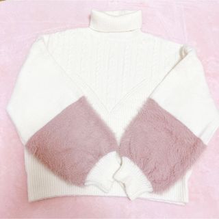 ティティアンドコー(titty&co)のtitiy&co. バイカラーニットトップス(ニット/セーター)