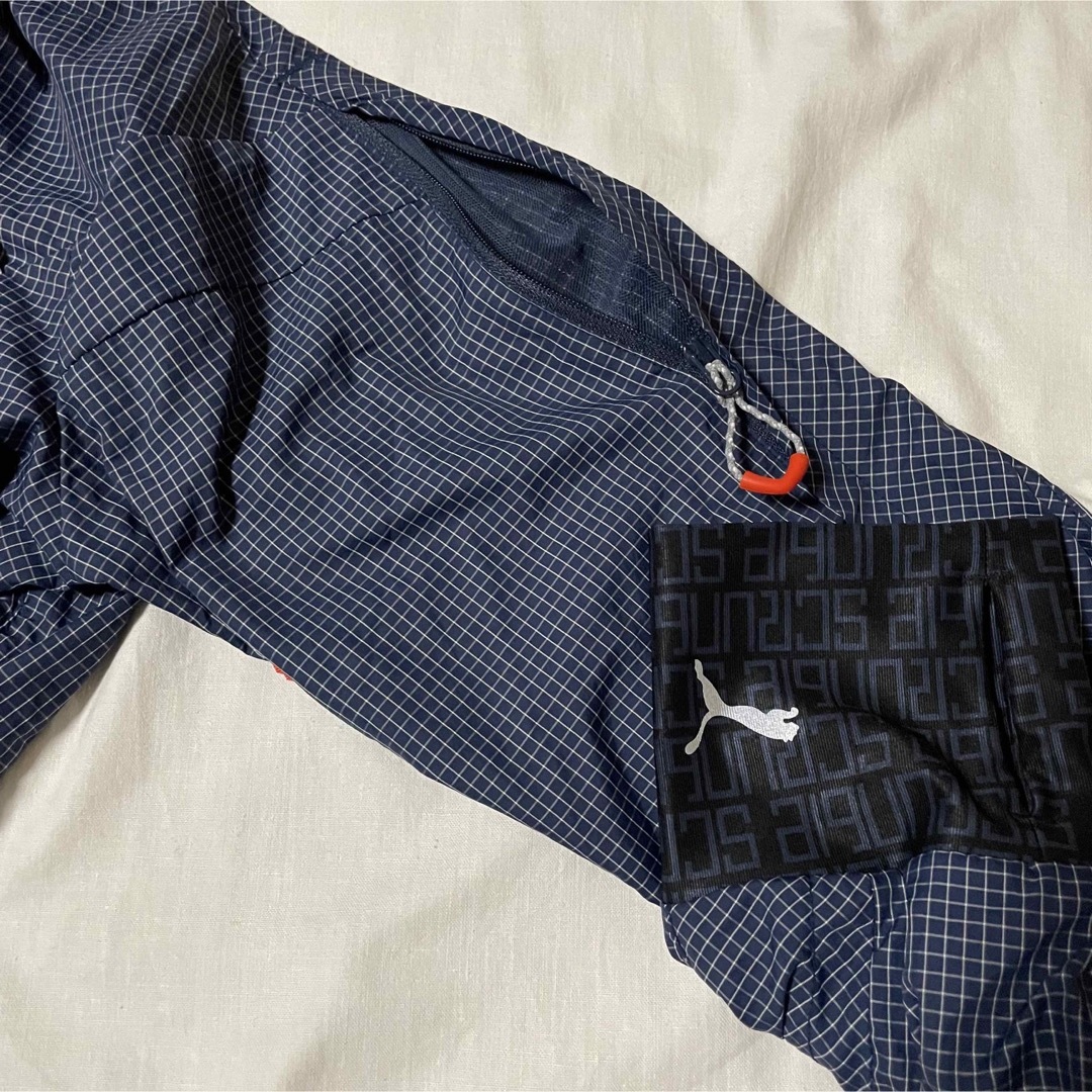 【中古】 PUMA シャカシャカ チェックウィンドブレーカー プーマ - ウォーキング・ランニングウェア