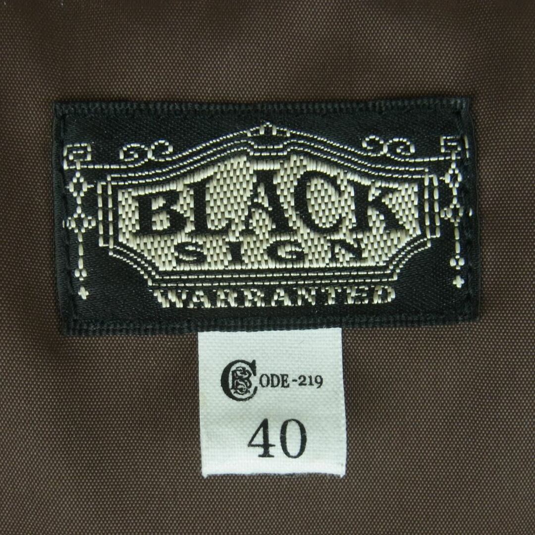 BLACK SIGN ブラックサイン Swindler Warm Vest  スウィンドラーベスト ダウン ベスト 日本製 ブラック系 40