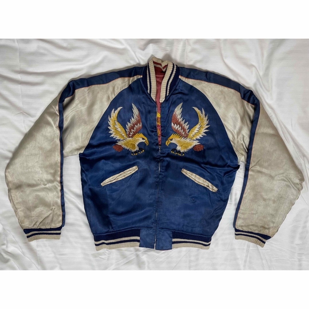 身幅62cmヴィンテージ スカジャン 40年代 50年代 オリジナル 特大 XL 身幅62cmヴィンテージ スカジャン 40年代 50年代 オリジナル 特大 XL