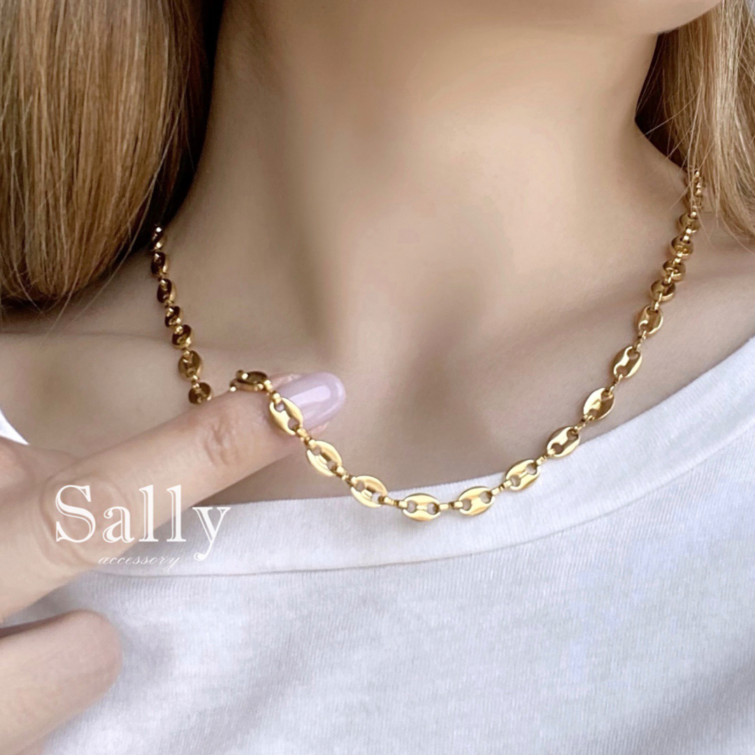 TODAYFUL(トゥデイフル)のnew【ゴールド】ステンレス　シンプルなビーンズチェーン　ネックレス レディースのアクセサリー(ネックレス)の商品写真