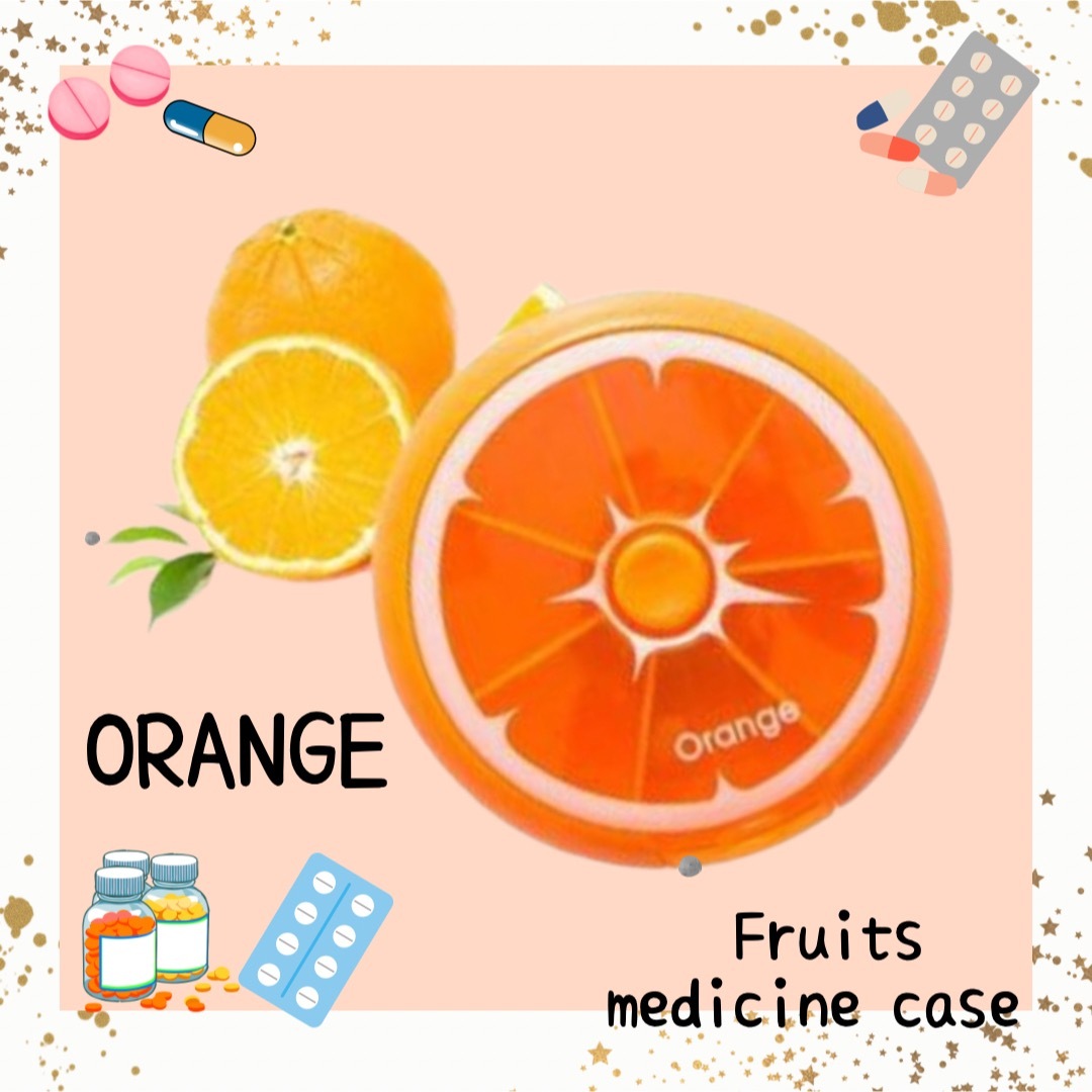 オレンジ フルーツ型 ピルケース 小物ケース 薬ケース オレンジ