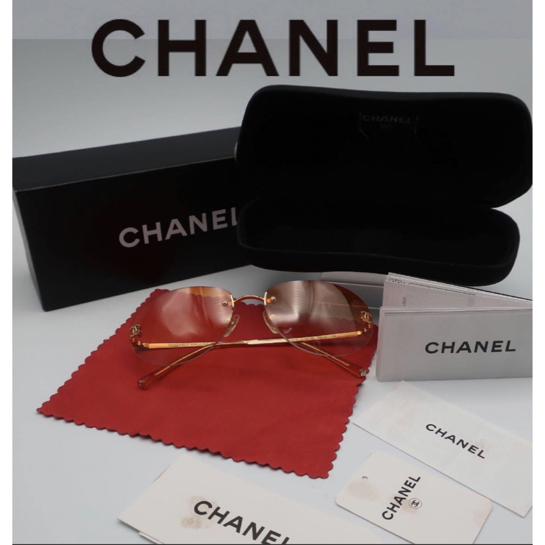 CHANEL 4013 ココマーク レディース サングラス オレンジ系約135cm厚み