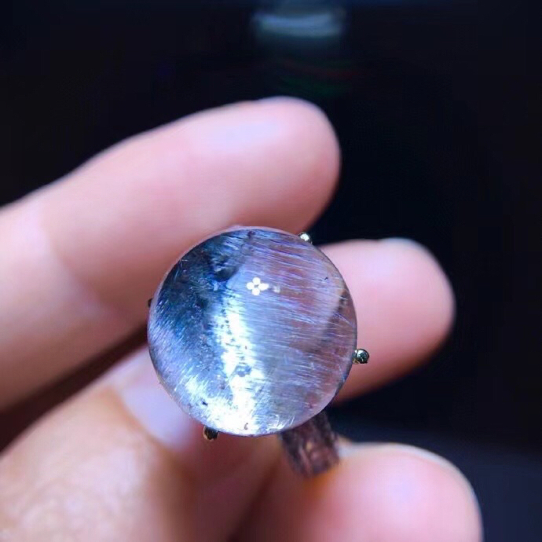 ⭐︎【高級】プラチナタイチンルチルクォーツ リング s925 13.2mmの ...