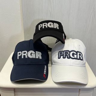 プロギア(PRGR)のPRGR プロギア　ゴルフ　キャップ　黒　ネイビー　白　3点セット(その他)