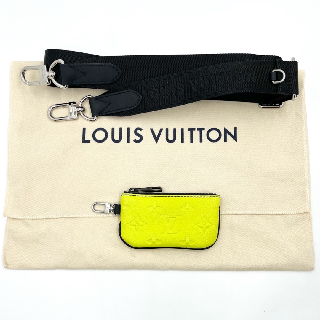 LOUIS VUITTON ルイ ヴィトン  モノグラム ポロション ショルダーバッグ M59927 トリヨンレザー   グレー×イエロー×ホワイト シルバー金具  コインケース付き デイブレイク ビトン 【本物保証】