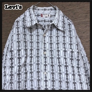 リーバイス(Levi's)の【リーバイス】長袖シャツ　ペイズリー　幾何学　白　柄シャツ　ワークシャツ25(シャツ)