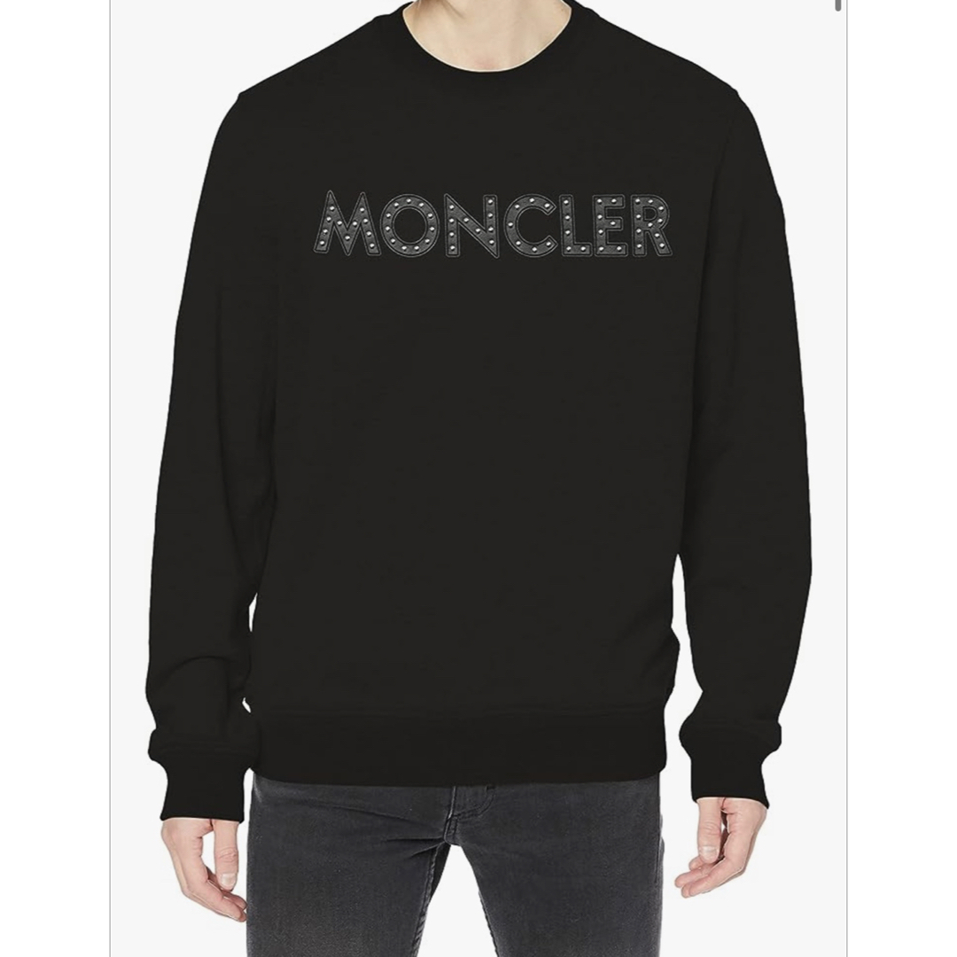 モンクレール MONCLER スタッズ ロゴ スウェットトレーナー ブラックXL