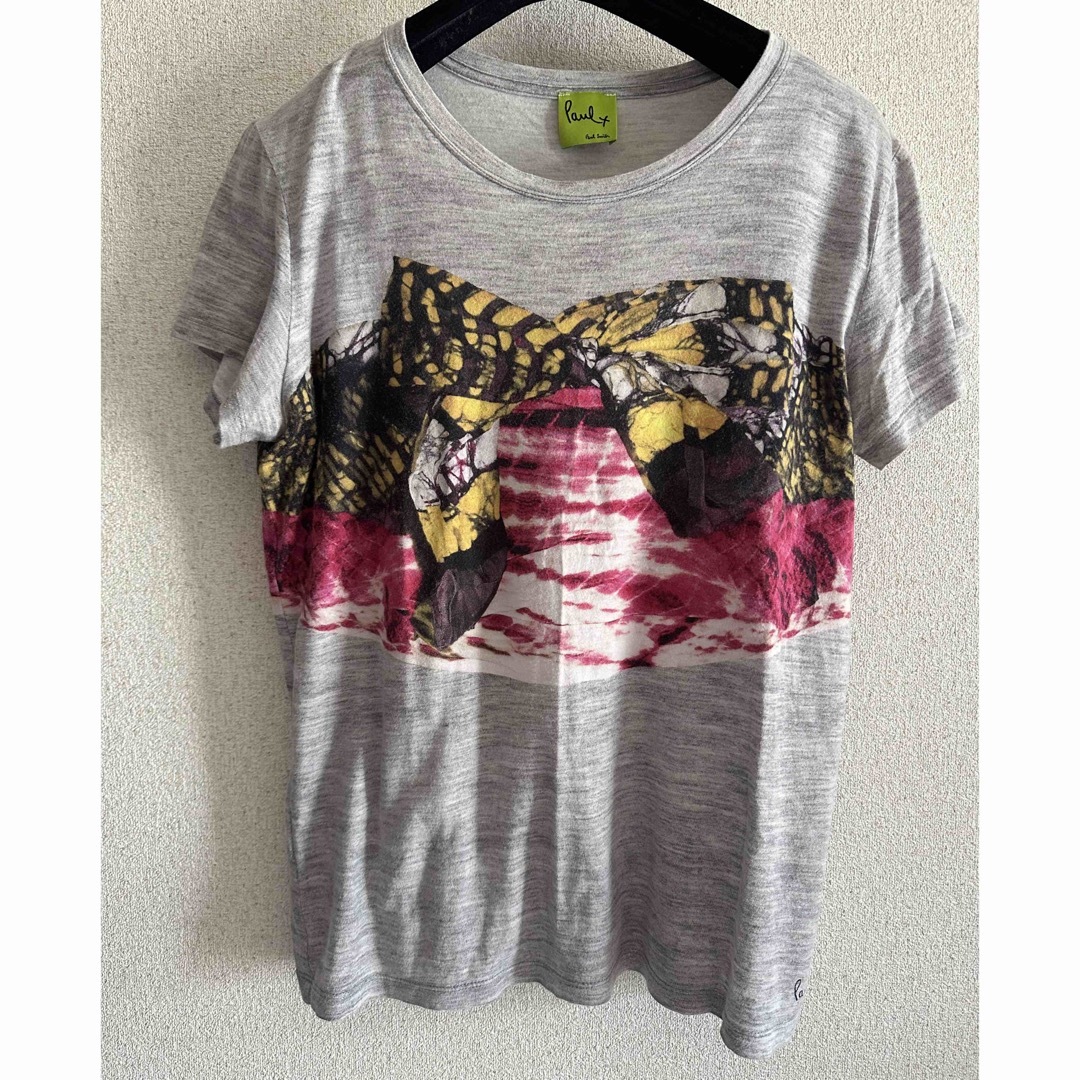 Paul Smith(ポールスミス)のポールスミス Tシャツ カットソー グレー トライバルプリント リボン柄   レディースのトップス(Tシャツ(半袖/袖なし))の商品写真