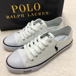 ポロラルフローレン(POLO RALPH LAUREN)の新品 ポロ ラルフローレン スニーカー ホワイト24.5〜25cm(スニーカー)