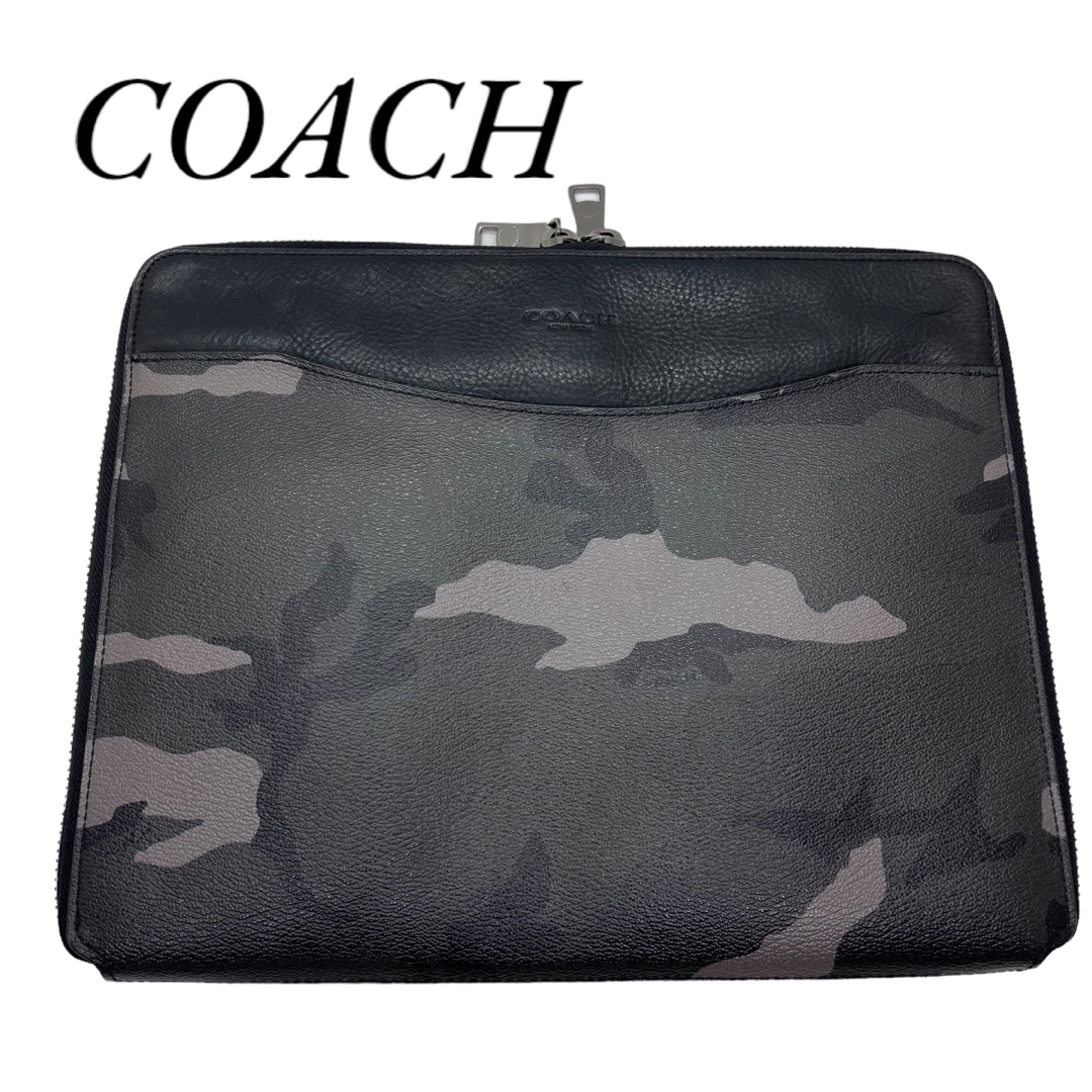 coach コーチ クラッチバッグ レザー ブラック 黒