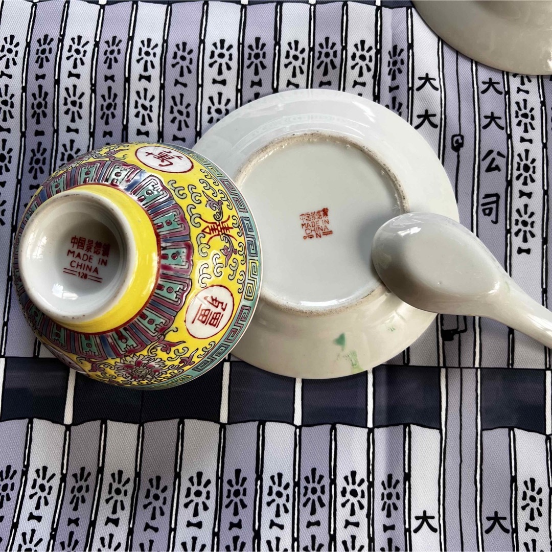 E【中国景徳鎮】お椀&お皿&レンゲ ペアの通販 by HK迷百貨店 E【中国景徳鎮】お椀&お皿&レンゲ ペアの通販 by HK迷百貨店