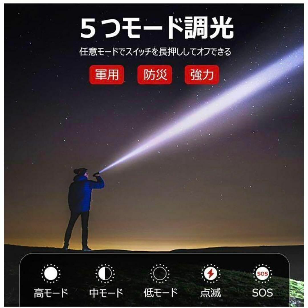 懐中電灯　強力　LED 軍事用　災害　アウトドア　キャンプ　専用ケース付　電池付 メンズのジャケット/アウター(ノーカラージャケット)の商品写真