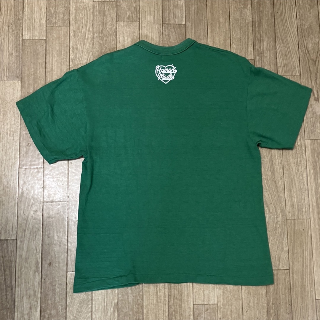 HUMAN MADE(ヒューマンメイド)の今期　ヒューマンメイド　GREEN tシャツ Ｌsize メンズのトップス(Tシャツ/カットソー(半袖/袖なし))の商品写真