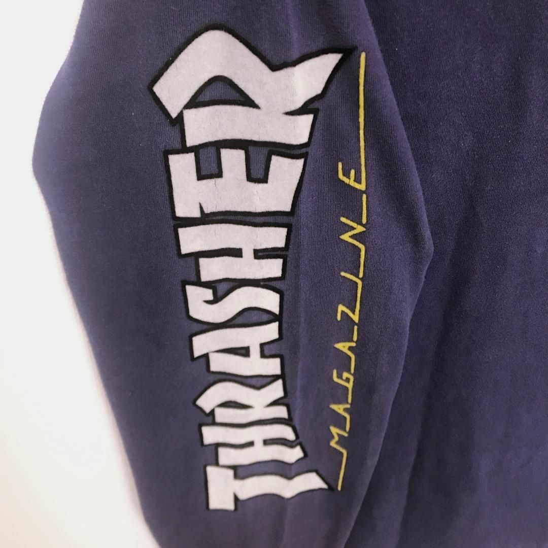 THRASHER(スラッシャー)の【古着】THRASHER スラッシャー ロンT 長袖 ネイビー 紺 L メンズのトップス(Tシャツ/カットソー(七分/長袖))の商品写真