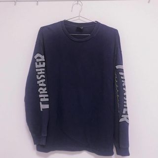 スラッシャー(THRASHER)の【古着】THRASHER スラッシャー ロンT 長袖 ネイビー 紺 L(Tシャツ/カットソー(七分/長袖))