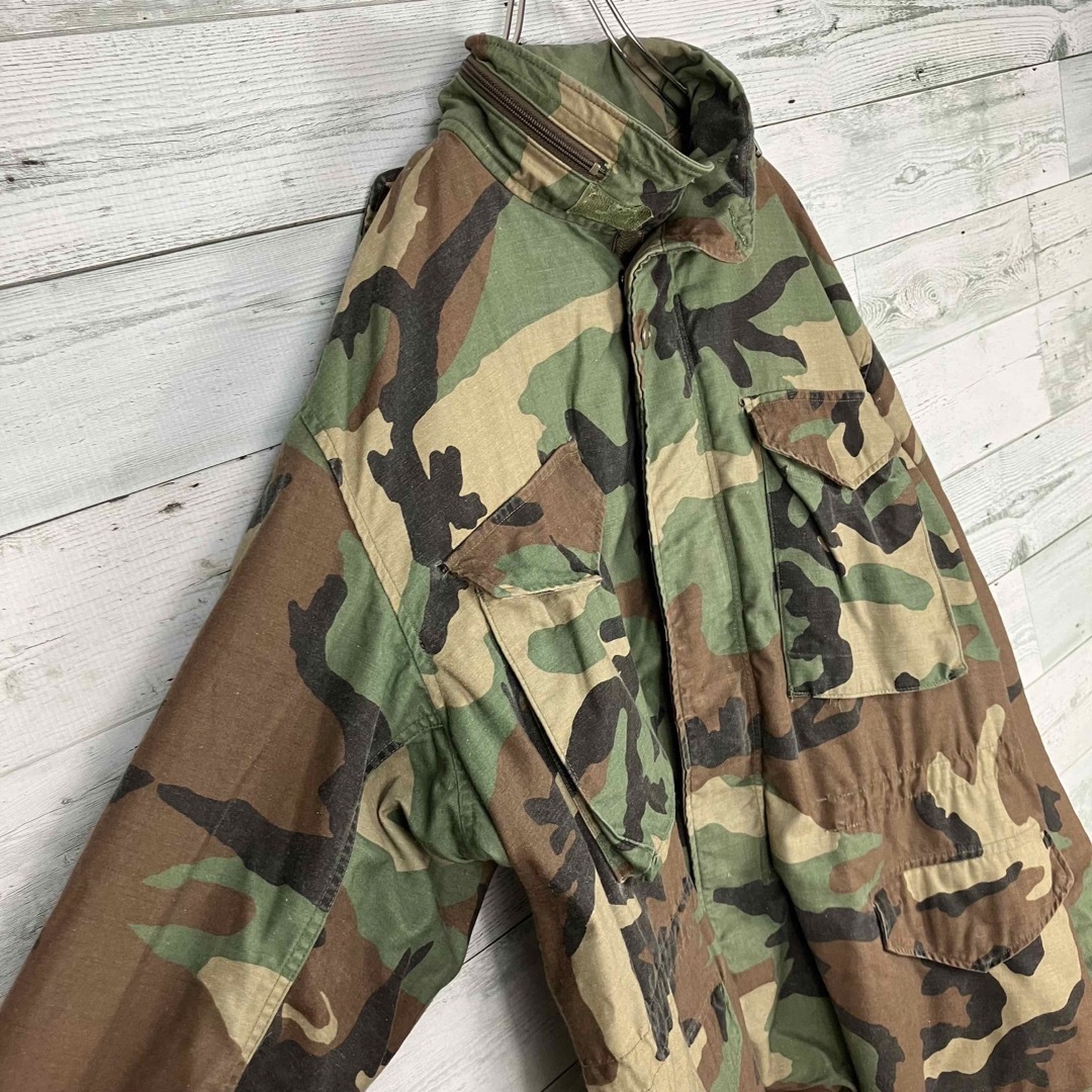 アメリカ軍 80's M65 ウッドランドカモ フィールドジャケット L-R